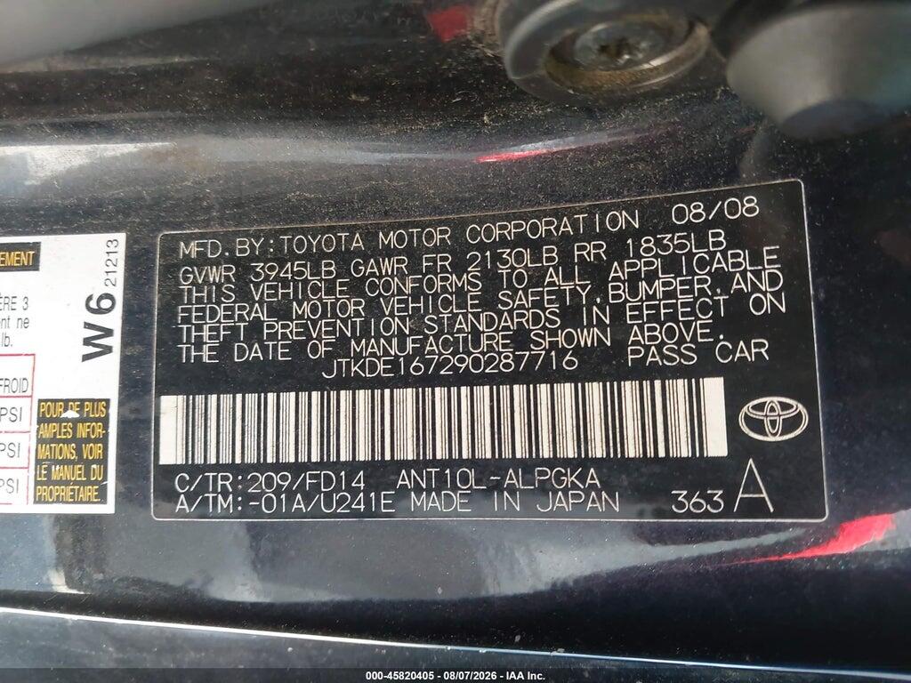 JTKDE167290287716 2009 SCION TC photo no. 9