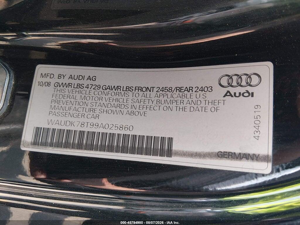 WAUDK78T99A025860 2009 AUDI A5 photo no. 9