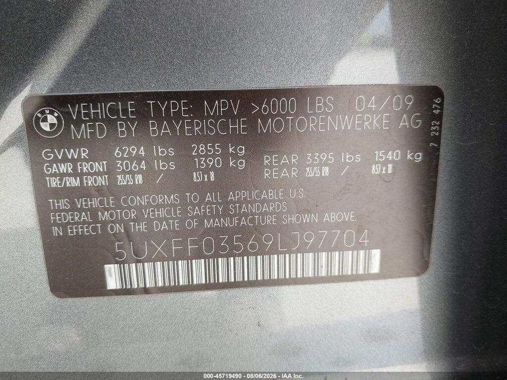 5UXFF03569LJ97704 2009 BMW X5 photo no. 9