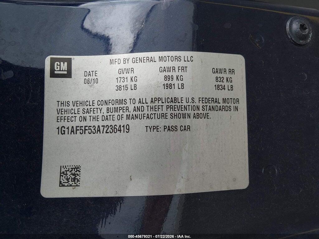 1G1AF5F53A7236419 2010 CHEVROLET COBALT photo no. 9