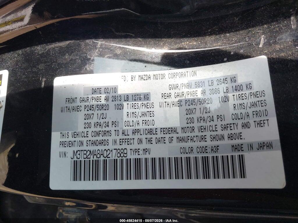 JM3TB2MA8A0217889 2010 MAZDA CX-9 photo no. 9