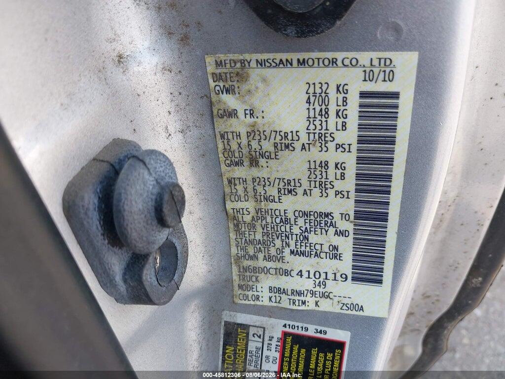 1N6BD0CT0BC410119 2011 NISSAN FRONTIER photo no. 9