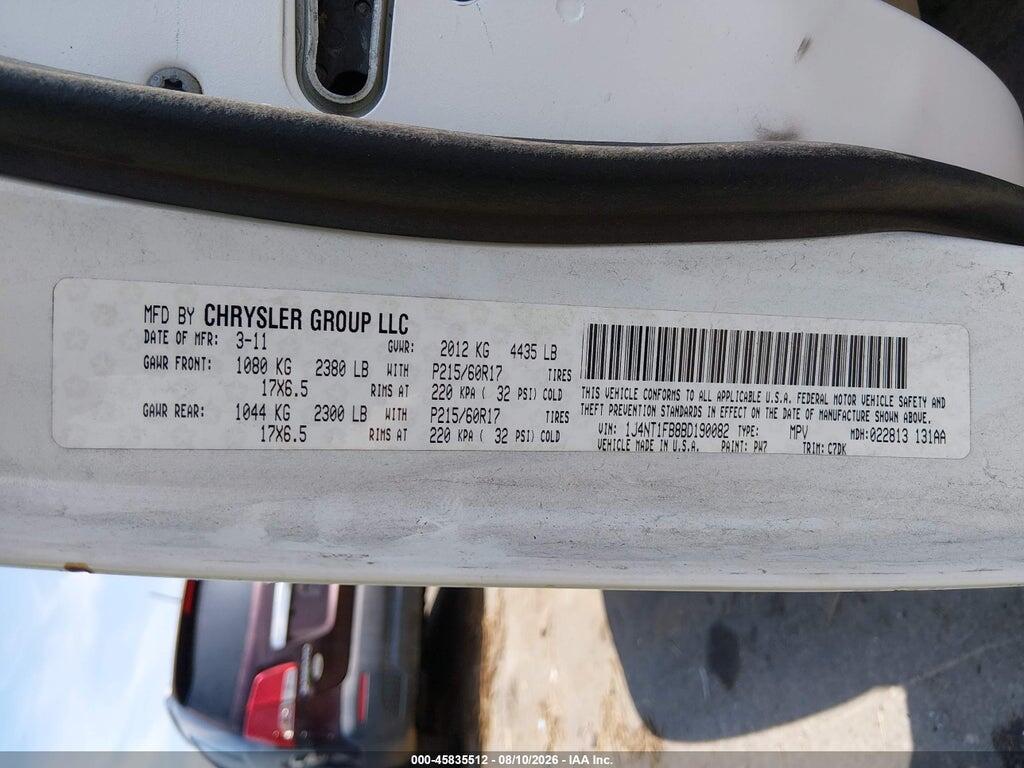 1J4NT1FB8BD190082 2011 JEEP COMPASS photo no. 9