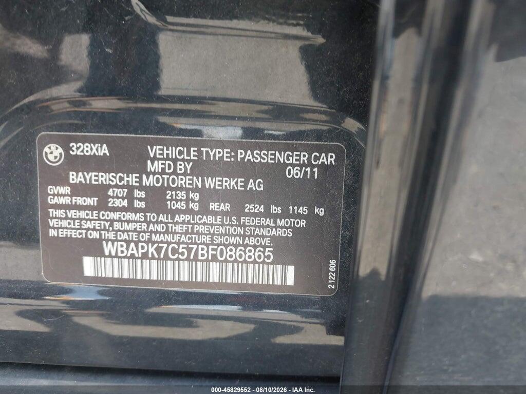WBAPK7C57BF086865 2011 BMW 328I photo no. 9