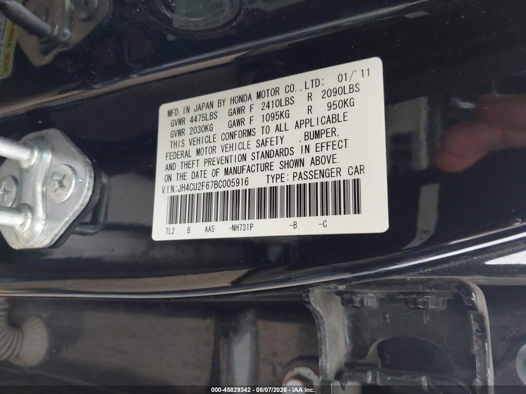 JH4CU2F67BC005916 2011 ACURA TSX photo no. 9
