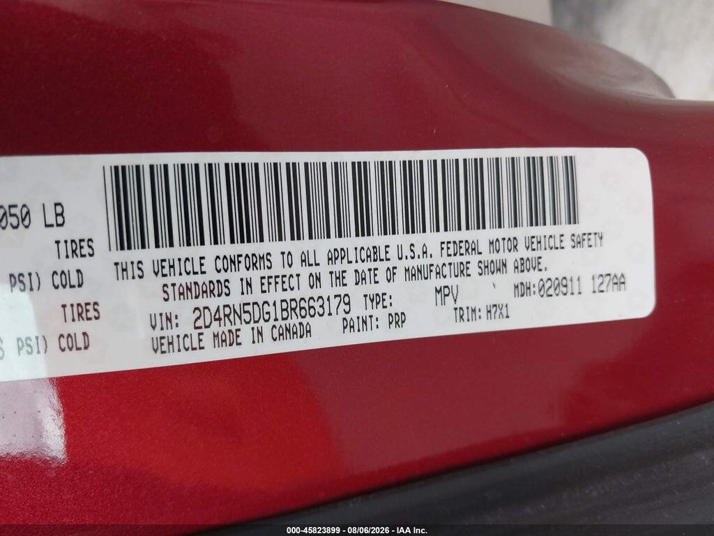 2D4RN5DG1BR663179 2011 DODGE GRAND CARAVAN photo no. 9