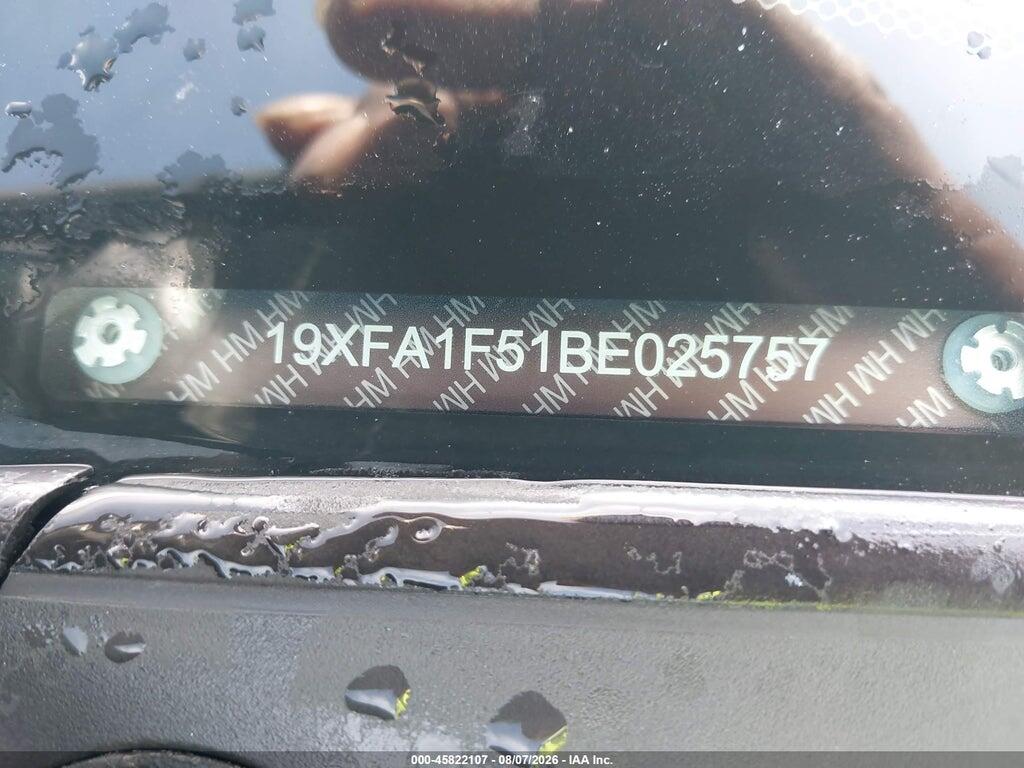 19XFA1F51BE025757 2011 HONDA CIVIC photo no. 9