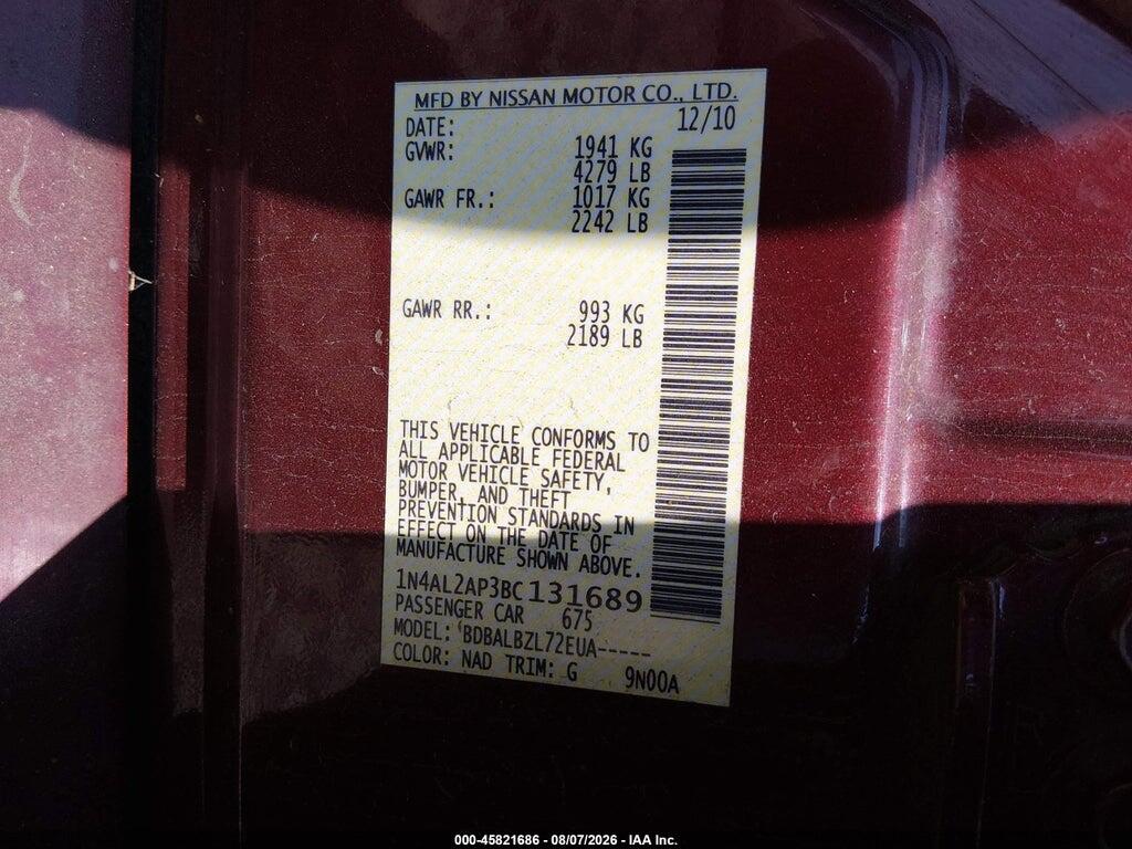 1N4AL2AP3BC131689 2011 NISSAN ALTIMA photo no. 9