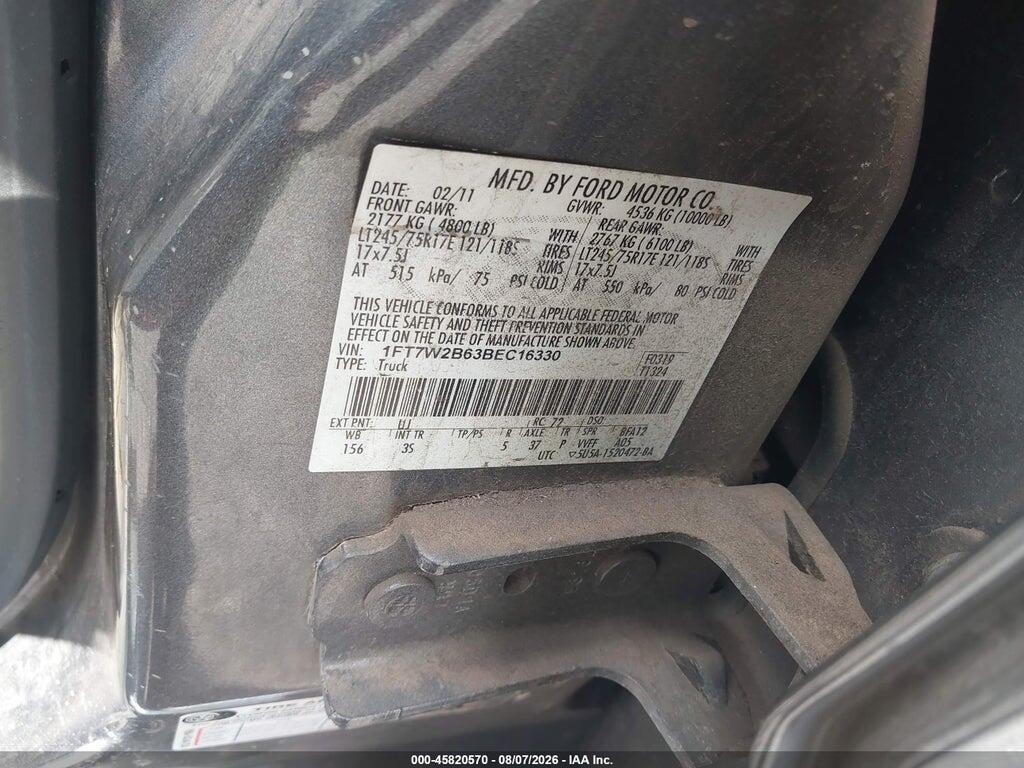 1FT7W2B63BEC16330 2011 FORD F-250 photo no. 9