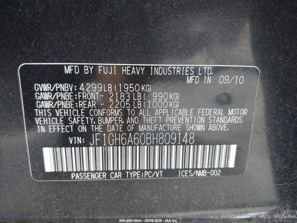 JF1GH6A60BH809148 2011 SUBARU IMPREZA photo no. 9