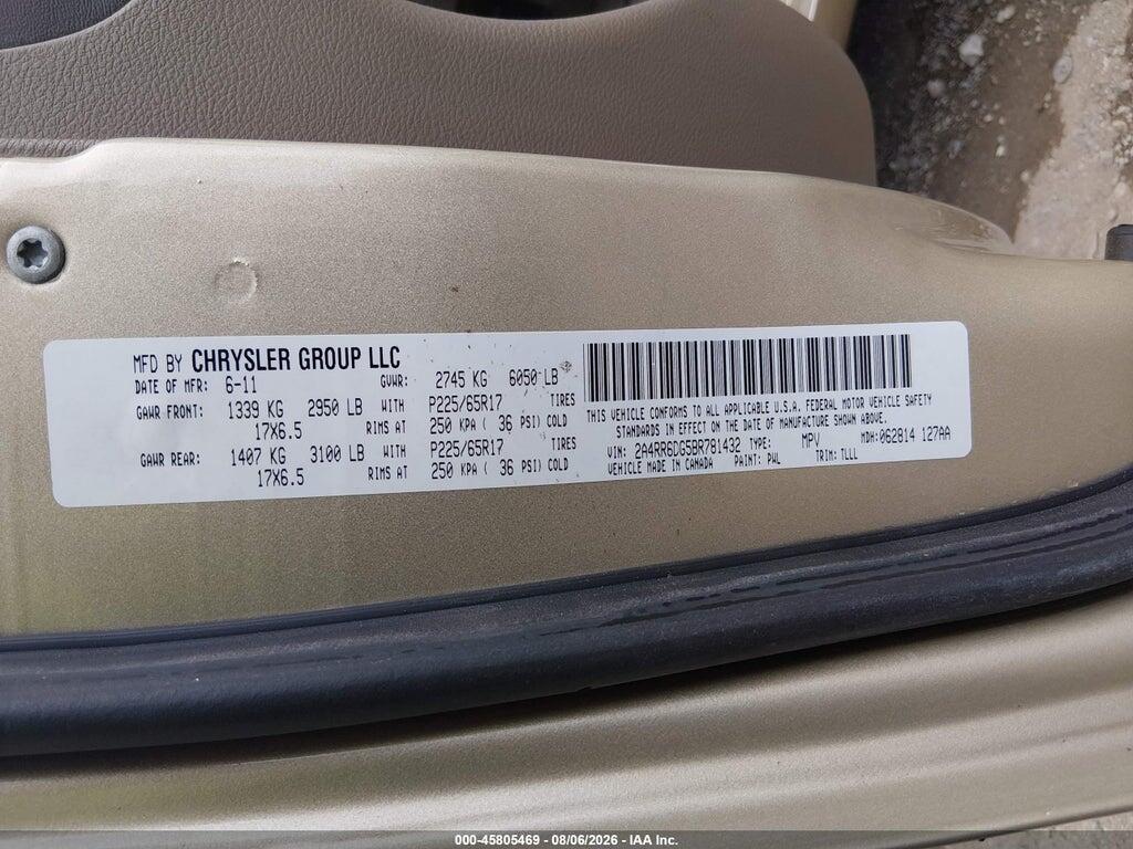 2A4RR6DG5BR781432 2011 CHRYSLER TOWN & COUNTRY photo no. 9