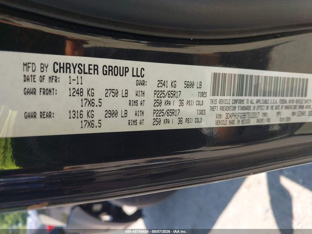 3D4PH1FG9BT512317 2011 DODGE JOURNEY photo no. 8