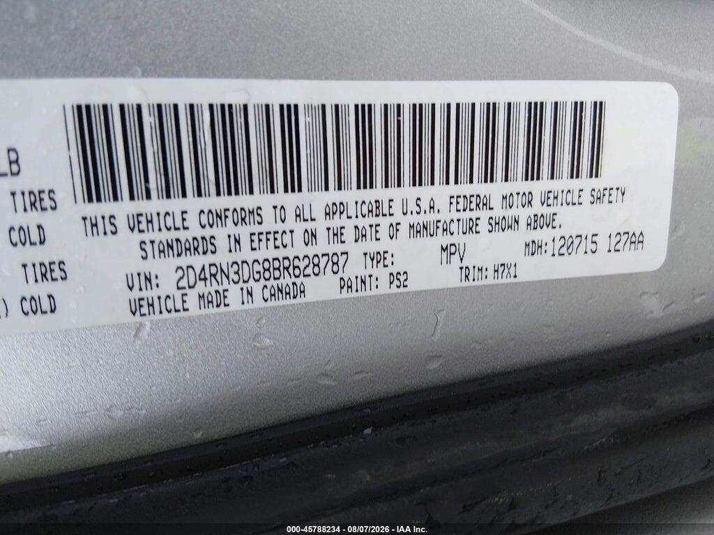 2D4RN3DG8BR628787 2011 DODGE GRAND CARAVAN photo no. 9
