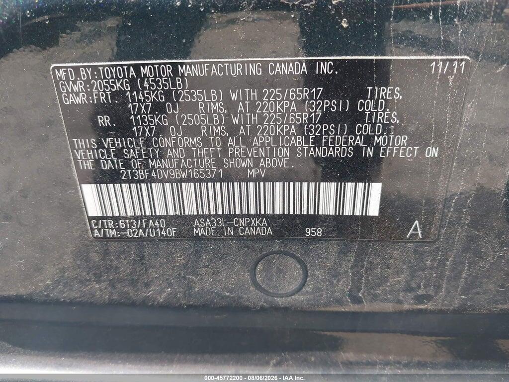 2T3BF4DV9BW165371 2011 TOYOTA RAV4 photo no. 9