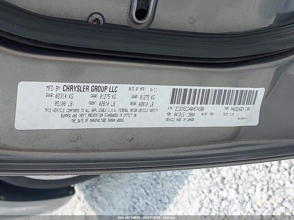 2C3CA5CG4BH574586 2011 CHRYSLER 300 photo no. 9