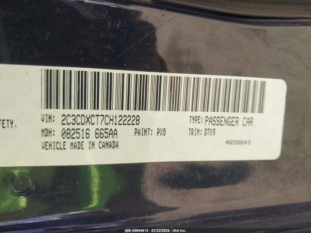 2C3CDXCT7CH122228 2012 DODGE CHARGER photo no. 9