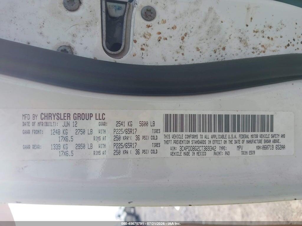 3C4PDDBG2CT369342 2012 DODGE JOURNEY photo no. 9