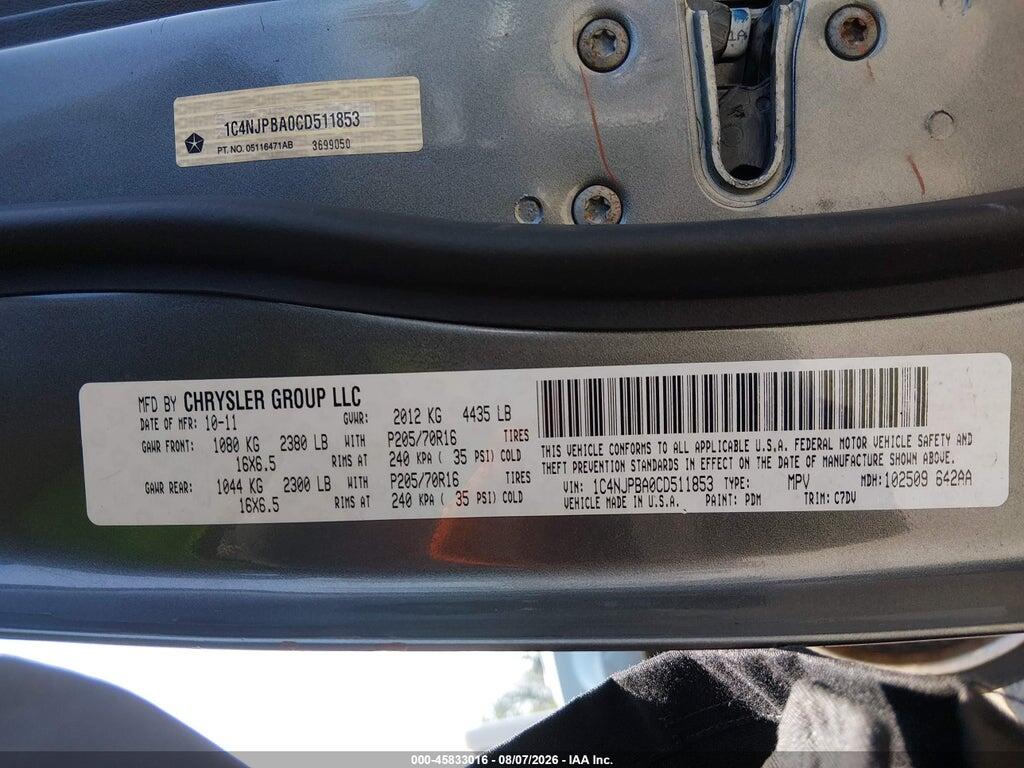 1C4NJPBA0CD511853 2012 JEEP PATRIOT photo no. 9