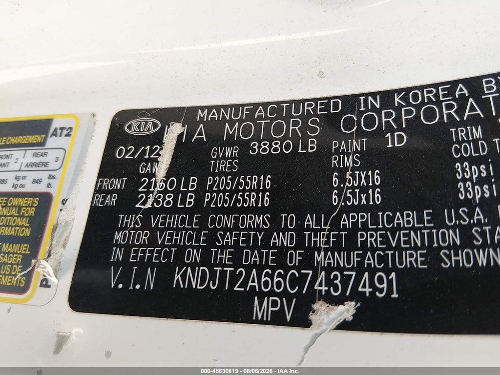 KNDJT2A66C7437491 2012 KIA SOUL photo no. 9