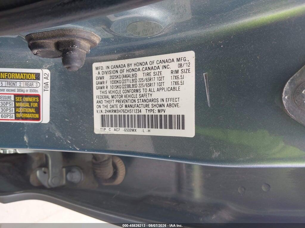 2HKRM3H76CH511234 2012 HONDA CR-V photo no. 9