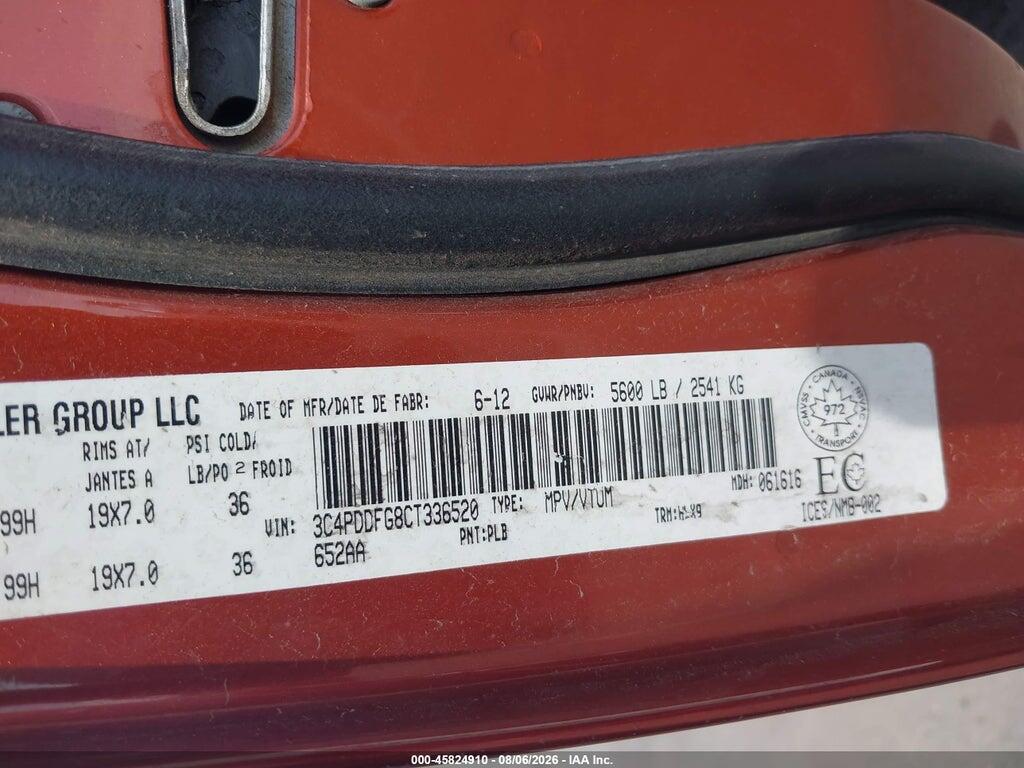 3C4PDDFG8CT336520 2012 DODGE JOURNEY photo no. 9