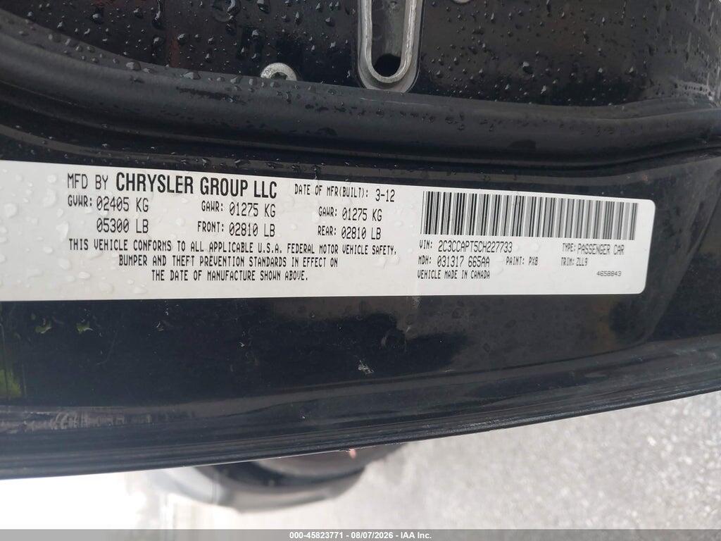 2C3CCAPT5CH227733 2012 CHRYSLER 300C photo no. 9