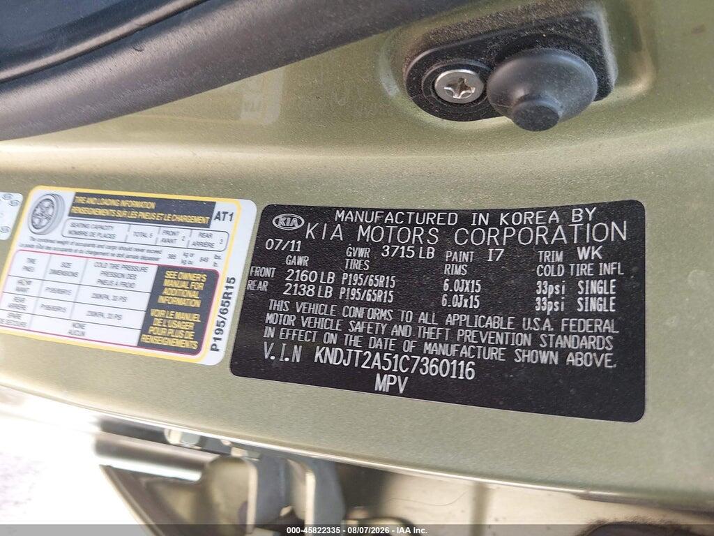 KNDJT2A51C7360116 2012 KIA SOUL photo no. 9