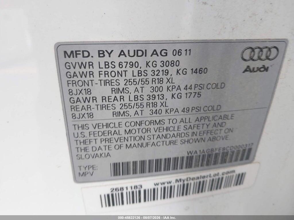 2012 AUDI Q7 3.0T PREMIUM — Фото 9 из 11