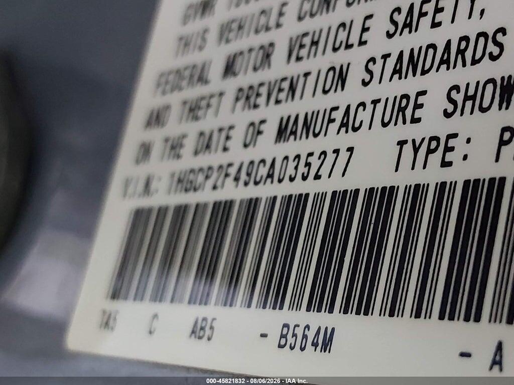 1HGCP2F49CA035277 2012 HONDA ACCORD photo no. 9