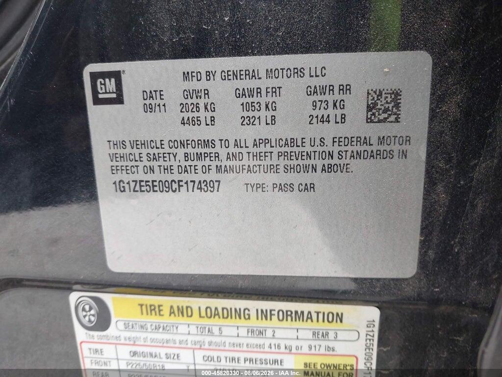 1G1ZE5E09CF174397 2012 CHEVROLET MALIBU photo no. 9