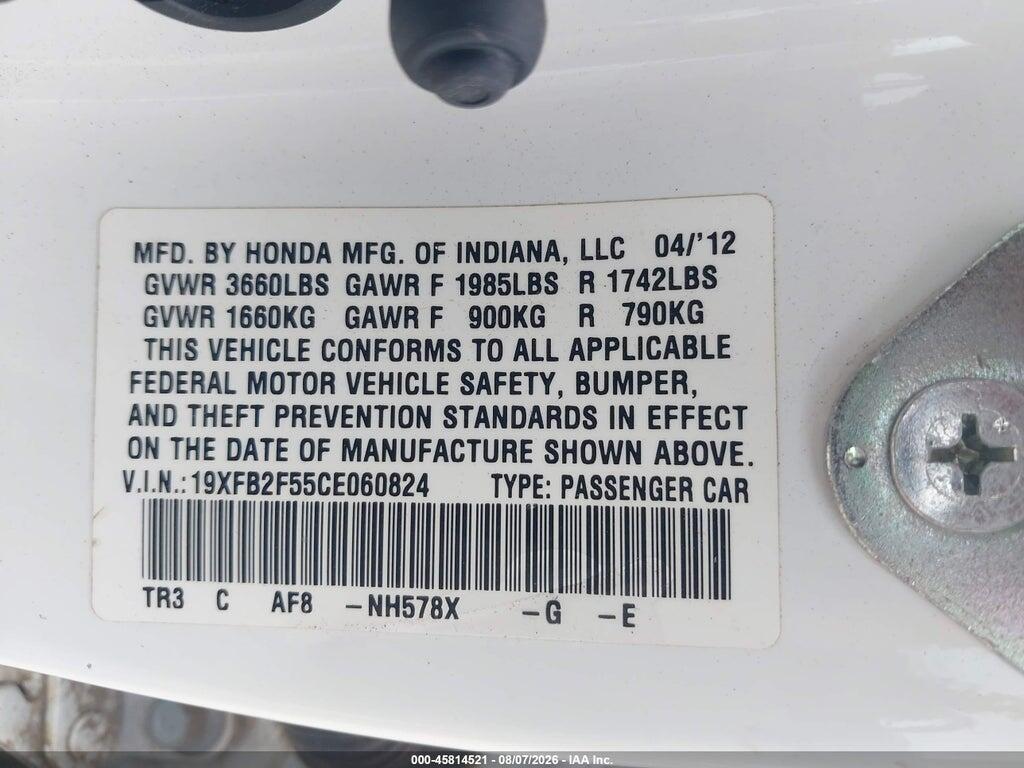 19XFB2F55CE060824 2012 HONDA CIVIC photo no. 8