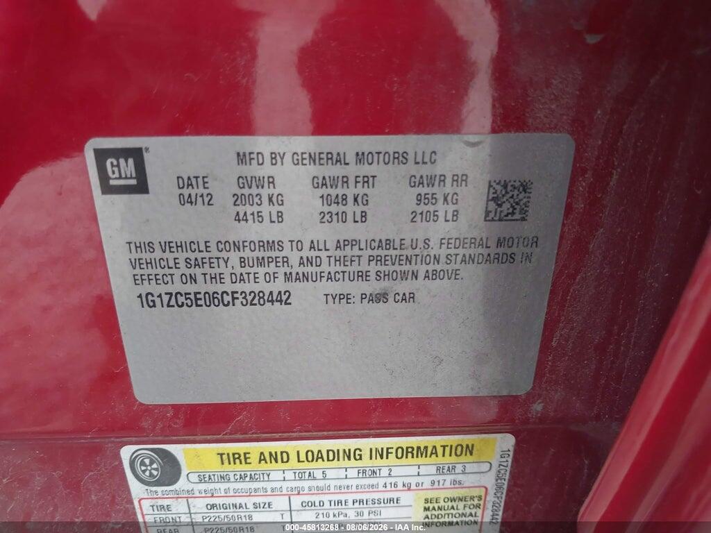 1G1ZC5E06CF328442 2012 CHEVROLET MALIBU photo no. 9