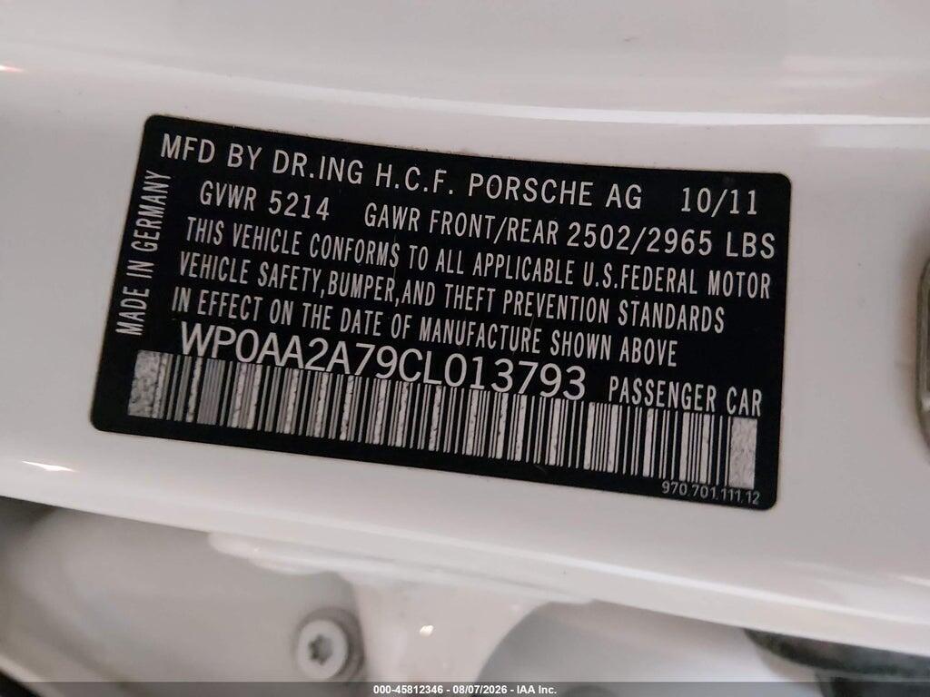 WP0AA2A79CL013793 2012 PORSCHE PANAMERA photo no. 9