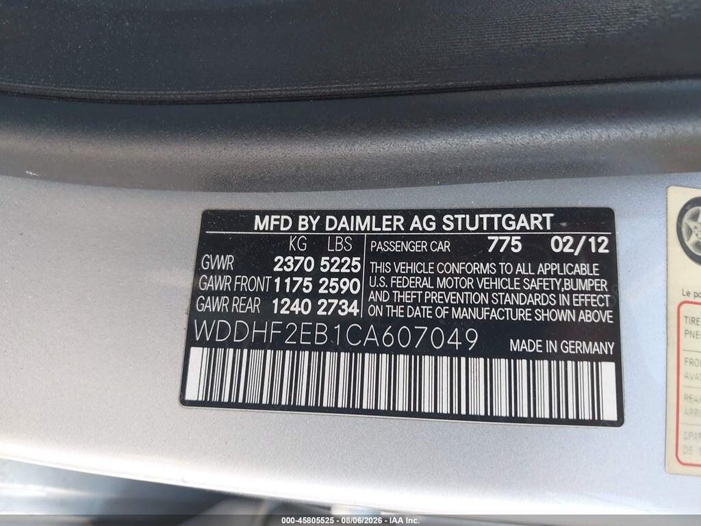 WDDHF2EB1CA607049 2012 MERCEDES-BENZ E 350 BLUETEC photo no. 9