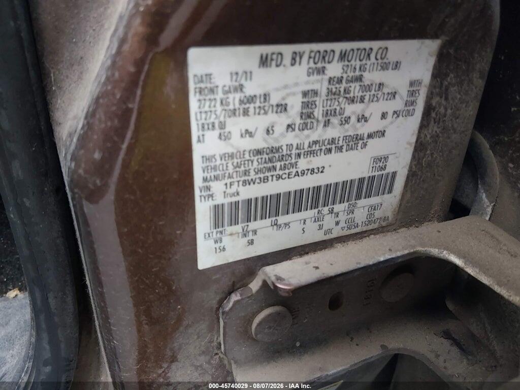 1FT8W3BT9CEA97832 2012 FORD F-350 photo no. 8
