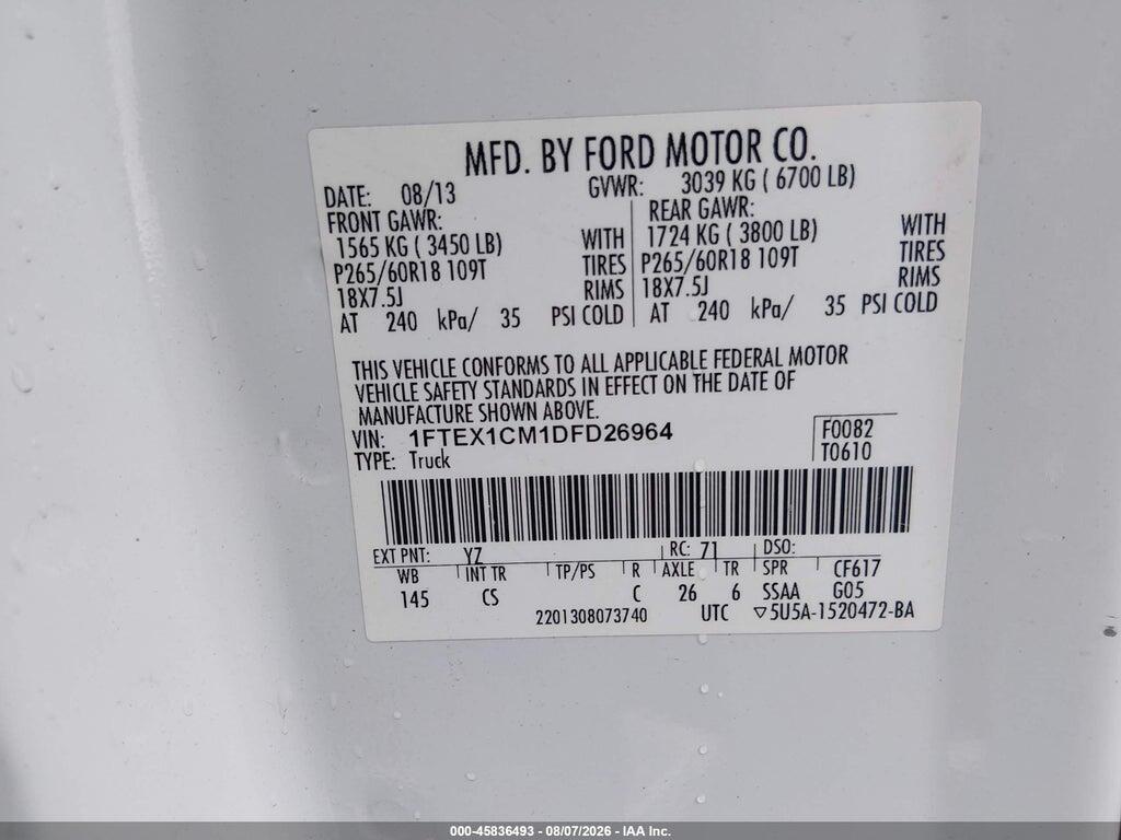 1FTEX1CM1DFD26964 2013 FORD F-150 photo no. 9