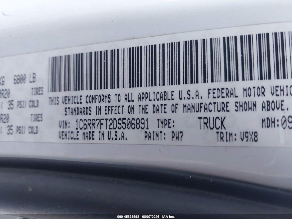1C6RR7FT2DS506891 2013 RAM 1500 photo no. 9