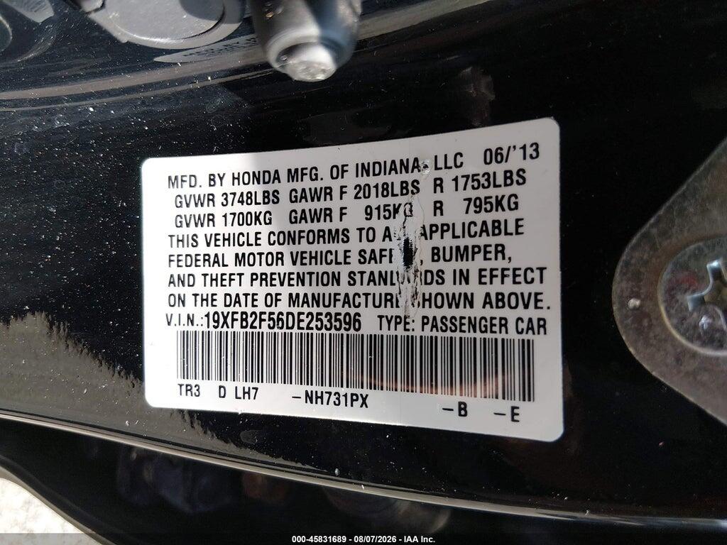 19XFB2F56DE253596 2013 HONDA CIVIC photo no. 9