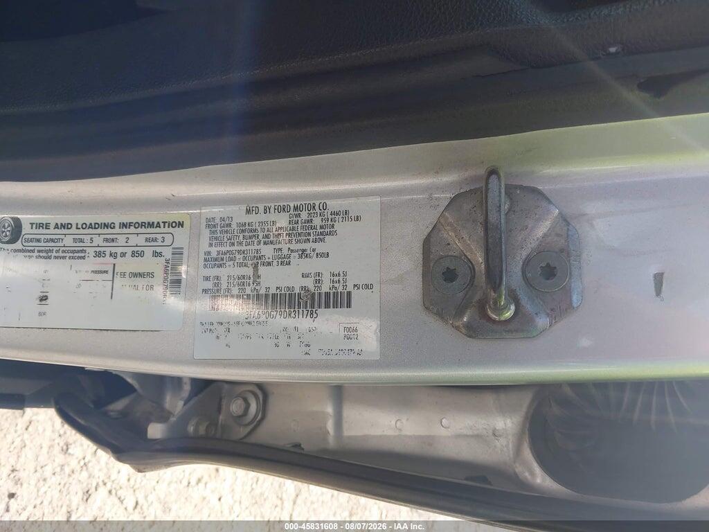 3FA6P0G79DR311785 2013 FORD FUSION photo no. 9