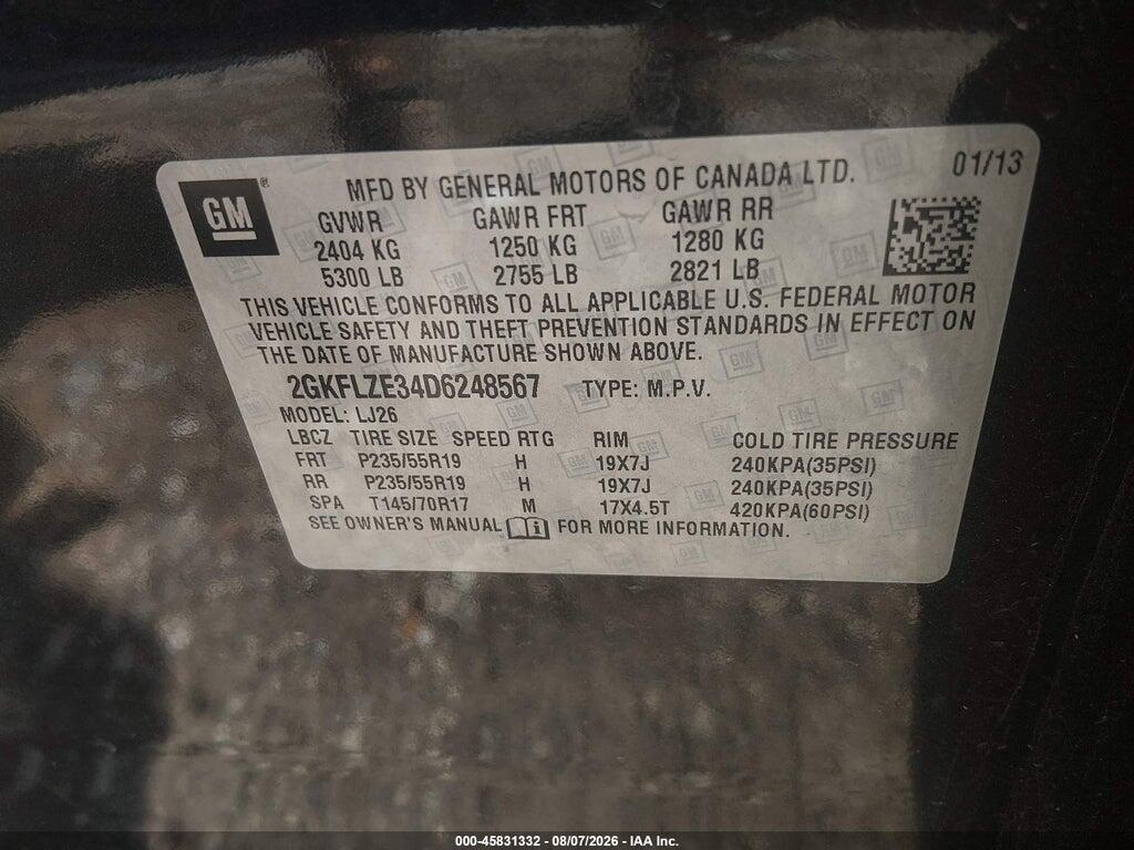 2GKFLZE34D6248567 2013 GMC TERRAIN photo no. 9