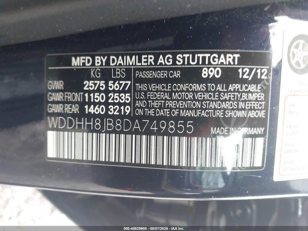 WDDHH8JB8DA749855 2013 MERCEDES-BENZ E 350 photo no. 9