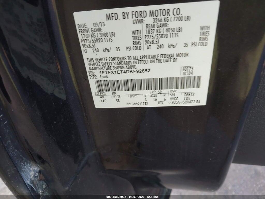 1FTFX1ET4DKF92852 2013 FORD F-150 photo no. 9