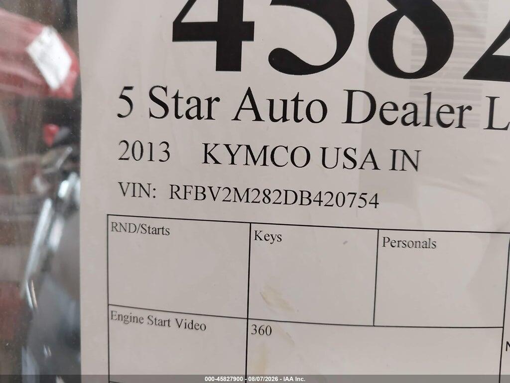 RFBV2M282DB420754 2013 KYMCO USA INC DOWNTOWN photo no. 10