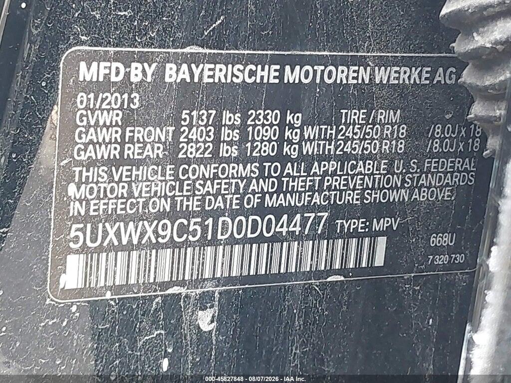 5UXWX9C51D0D04477 2013 BMW X3 photo no. 9