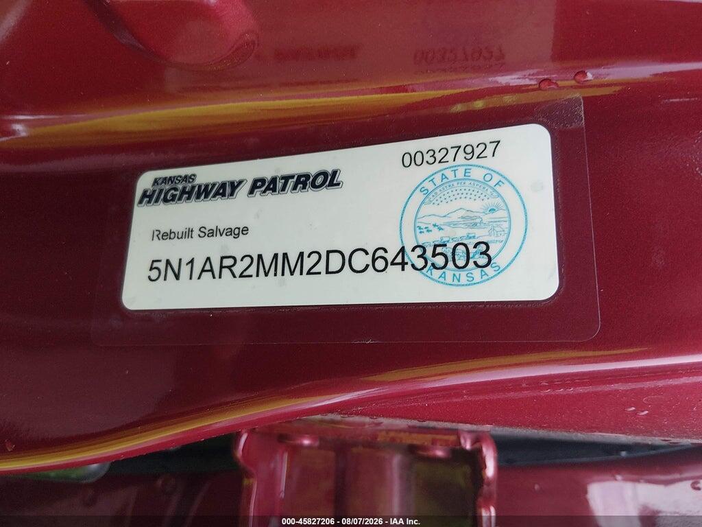 5N1AR2MM2DC643503 2013 NISSAN PATHFINDER photo no. 9