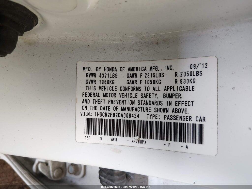 1HGCR2F89DA008434 2013 HONDA ACCORD photo no. 9