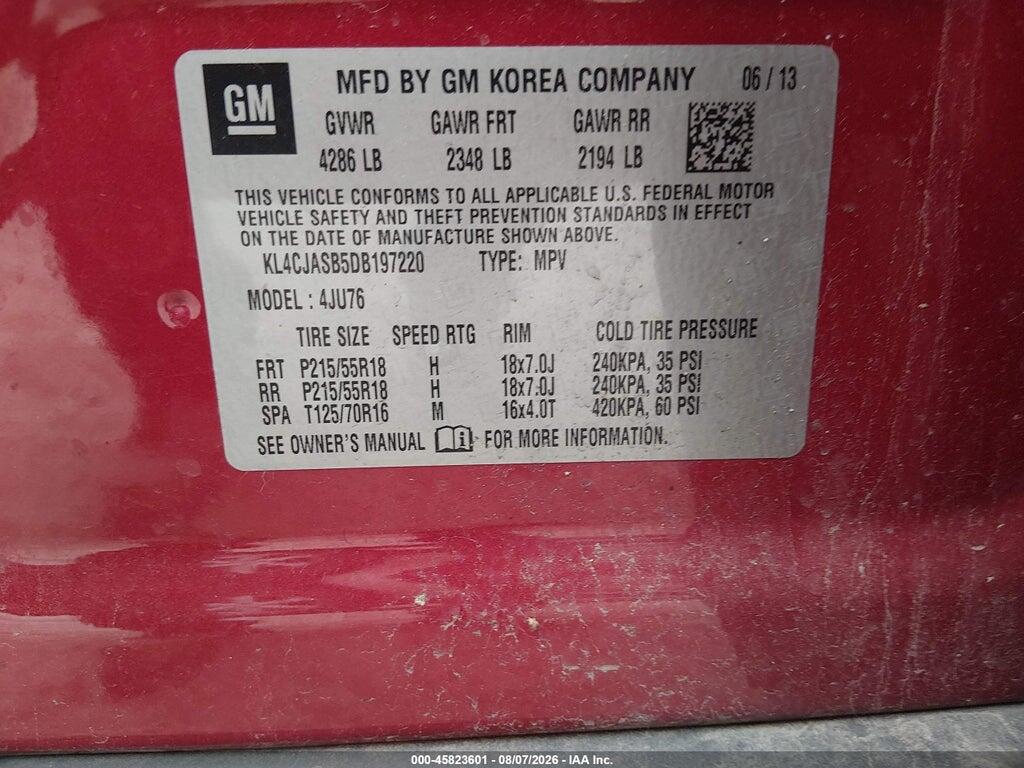 KL4CJASB5DB197220 2013 BUICK ENCORE photo no. 9