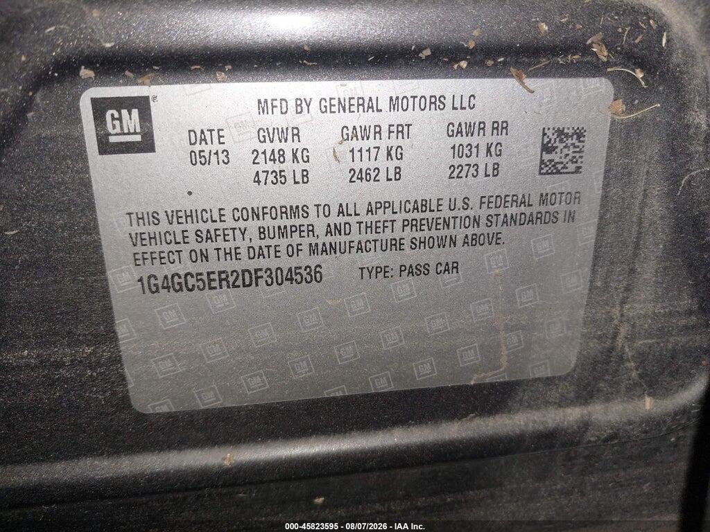 1G4GC5ER2DF304536 2013 BUICK LACROSSE photo no. 9