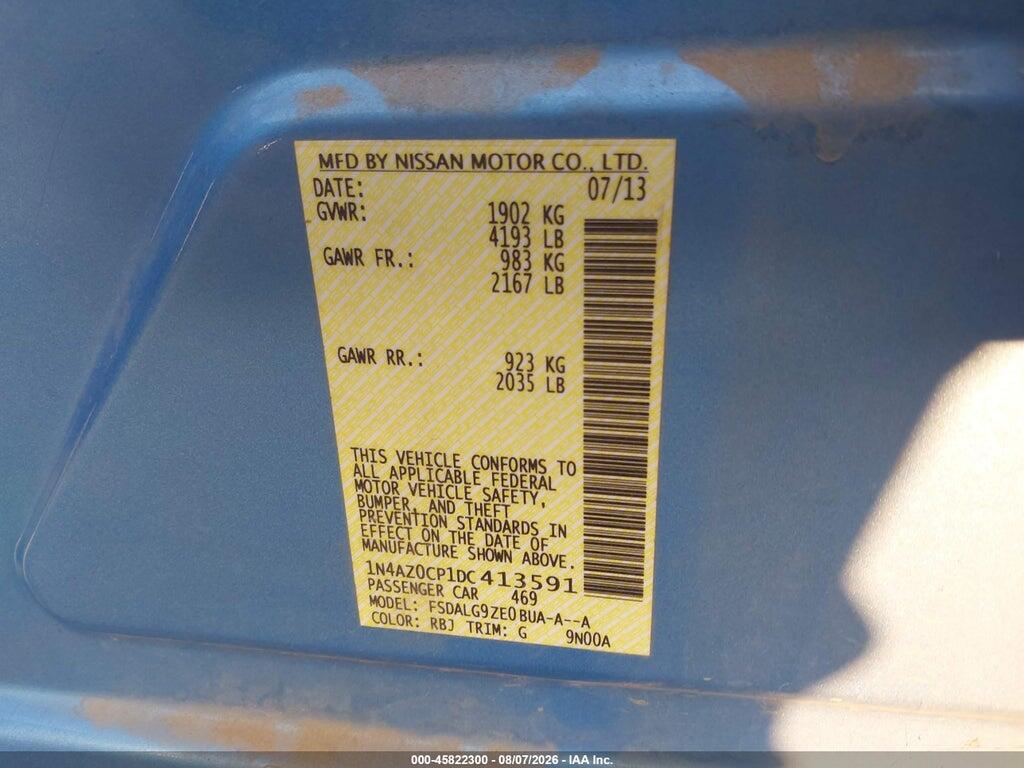 1N4AZ0CP1DC413591 2013 NISSAN LEAF photo no. 9