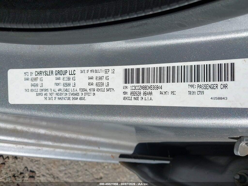 1C3CDZAB8DN536844 2013 DODGE AVENGER photo no. 9
